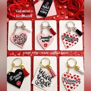 Personalized or a “valentine Keychain with Tassel